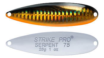 Блесна колеблющаяся Strike Pro Serpent Treble 75H, 75 мм, 28 гр, Тройник, (ST-010B2#613-713-CP)