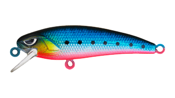 Воблер Минноу Strike Pro Chip Minnow 45 S, 45 мм, 2,5 гр, Загл. 0,5м., Тонущий, цвет: A234-SBO-LU Blue Back Silver OB Fluo, (EG-244#A234-SBO)