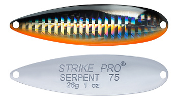 Блесна колеблющаяся Strike Pro Serpent Double 75M, 75 мм, 18 гр, Двойник-незацепляйка, (ST-010BD#A70-713-CP)