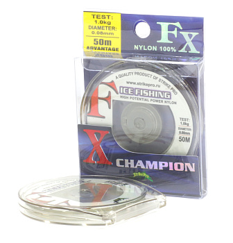 Леска Strike Pro FX Champion прозрачная 0,225mm 4,5кг 50m