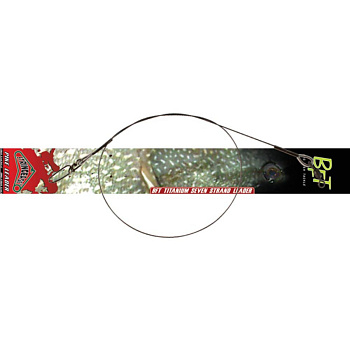 Поводок титановый плетеный 1X7 BFT Stiff Jerkbait Leader Titanium 1x7, 18" 43см 27кг