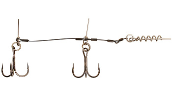 Оснастка для силикона BFT Shallow Stinger Rig XL, Stainless 1X7 45кг Tandem Owner №3/0 - 1шт.
