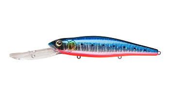 Воблер Минноу Strike Pro Deep Jer-O Minnow 130, 130 мм, 31 гр, Загл. 5,0м.-6,0м., Плавающий, цвет: A234-SBO-LU Blue Back Silver OB Fluo, светящийся, (EG-054F#A234-SBO-LU)