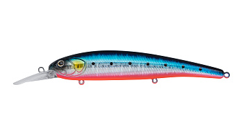 Воблер Минноу Strike Pro Hooligan Shallow 120SP, 120 мм, 20,1 гр, Загл. 2,0м.-3,6м., Нейтральный, цвет: A234-SBO-LU Blue Back Silver OB Fluo, (EG-220SP#A234-SBO-LU)