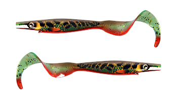 Силиконовая приманка Strike Pro Pig Tail Junior , цвет: Leopard Burbot UV, (уп./2шт.), (SP-172R#SP43)