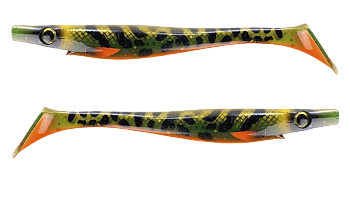 Силиконовая приманка Strike Pro Pig Shad Tournament, цвет: Leopard Burbot UV, (уп./2шт.), (SP-172M#SP43)