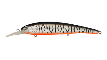 Воблер Минноу Strike Pro Hooligan Shallow 120SP, цвет: A243ES Grey Shadow Mat Tiger, (EG-220SP#A243E