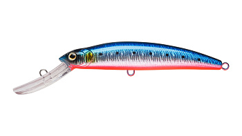 Воблер Минноу Strike Pro Musky Monster Deep 200CL, 200 мм, 118 гр, Загл. 10,0м.-12,0м., Плавающий, цвет: A234-SBO-LU Blue Back Silver OB Fluo, светящийся, (MG-007CL#A234-SBO-LU)