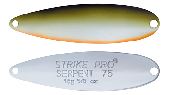 Блесна колеблющаяся Strike Pro Serpent Double 75M, 75 мм, 18 гр, Двойник-незацепляйка, (ST-010BD#A122E-CP)