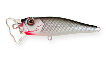 Воблер Поппер Strike Pro Bubble Glisser 65, цвет: A010 Black Back Silver, (EG-046WL#A010)