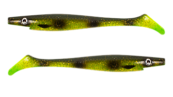 Силиконовая приманка Strike Pro Pig Shad Jr, цвет: Olive Spotted Bullhead, (уп./2шт.), (SP-172C#134)
