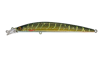 Воблер Минноу Strike Pro Top Water Minnow 110, 110 мм, 10,5 гр, Загл. 0,2м.-0,7м., Плавающий, цвет: JV012 Green Motoroil Pike UV, (JL-166F#JV012-UV)