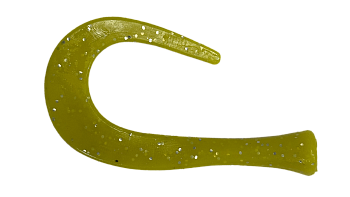 Хвост силиконовый для Guppie Jr 9см 3,4гр, желтый с блестками 4шт