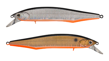 Воблер Минноу Strike Pro Intriger 105SP, цвет: 613-SBO/A70-SBO Double Silver/Smoked, (EG-194A-SP#A70-613-SBO)