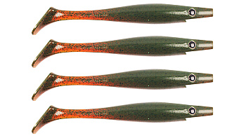 Силиконовая приманка Strike Pro Pig Shad Nano, цвет: Motor Oil Pepper, (уп./4шт.), (SP-172D#C017)