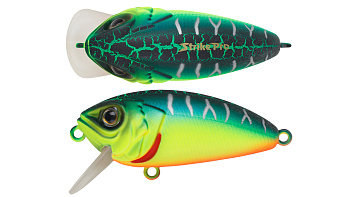 Воблер Крэнк Strike Pro Stumpy Fly 40, цвет: A223S-RP Pearl Mat Tiger, (EG-134#A223S-RP)