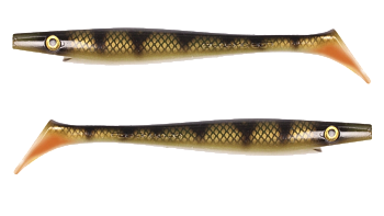 Силиконовая приманка Strike Pro Pig Shad Jr, цвет: Natual Perch OB, (уп./2шт.), (SP-172