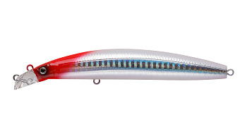 Воблер Минноу Strike Pro Top Water Minnow Long Casting 130, 130 мм, 21,4 гр, Загл. 0,1м.-0,7м., Плавающий, цвет: 022PPP-713 Redhead Silver, (JL-177F#022PPP-713)