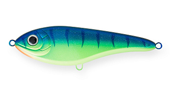 Воблер Джеркбейт Strike Pro Buster V, цвет: C063F Blue-yellow Tiger Sparkles, (EG-148#C063F)