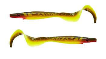 Силиконовая приманка Strike Pro Pig Tail Junior , цвет: Hot Pike, (уп./2шт.), (SP-172R#KG2)