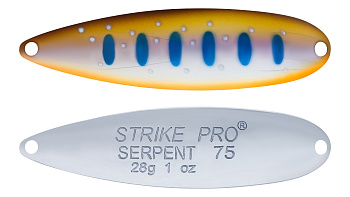 Блесна колеблющаяся Strike Pro Serpent Treble 75H, 75 мм, 28 гр, Тройник, (ST-010B2#A142-264-CP)