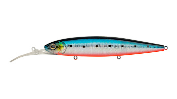 Воблер Минноу Strike Pro Bold Deep Diver 130SP, цвет: A234-SBO-LU Blue Back Silver OB Fluo, (EG-191L-SP#A234-SBO-LU)