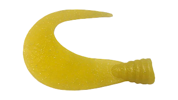 Хвост Big Sickle Tail твистерный Большой серп 12см (развернутый 16см), 20гр, желтый с блестками 2шт