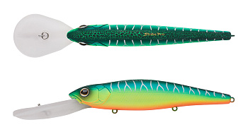 Воблер Минноу Strike Pro Deep Jer-O Minnow 130, цвет: A223S-RP Pearl Mat Tiger, (EG-054F#A223S-RP)