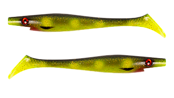 Силиконовая приманка Strike Pro Pig Shad Jr, цвет: Hot Spotted Bullhead, (уп./2шт.), (SP-172C#132)