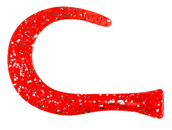 Хвост силиконовый для Strike Pro Guppie, цвет: Red Glitter Красный 3 твистера + риппер