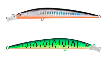 Воблер Минноу Strike Pro Top Water Minnow 110, цвет: GC01S/A70-713S Double Black Silver OB/Mat Tiger