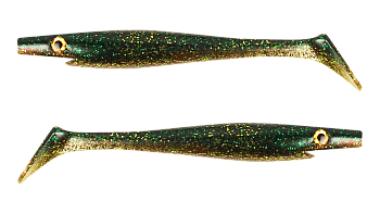 Силиконовая приманка Strike Pro Pig Shad Jr, цвет: Green Perch, (уп./2шт.), (SP-172C#112)