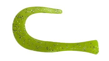 Хвост силиконовый для Guppie 14см 7,6гр, шартрез с блестками 3шт