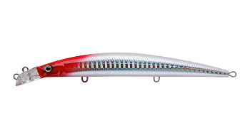 Воблер Минноу Strike Pro Top Water Minnow 130, 130 мм, 15 гр, Загл. 0,1м.-0,7м., Плавающий, цвет: 022PPP-713 Redhead Silver, (JL-158F#022PPP-713)