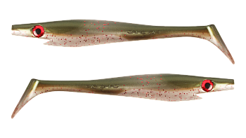 Силиконовая приманка Strike Pro Pig Shad Jr, цвет: Arkansas Shiner, (уп./2шт.), (SP-172C#104)