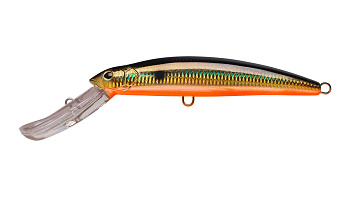 Воблер Минноу Strike Pro Musky Monster Deep 200CL, 200 мм, 118 гр, Загл. 10,0м.-12,0м., Плавающий, цвет: 613-713 Black Back Smoked OB, (MG-007CL#613-713)