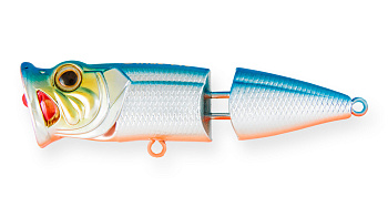 Воблер Поппер составной Strike Pro Pike Pop Joint 95, цвет: 626E Blue Silver OB, (SH-002DJ#626E)