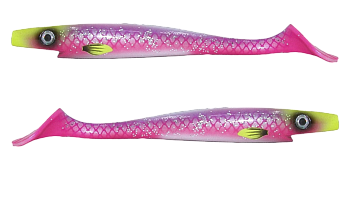 Силиконовая приманка Strike Pro Pig Shad Tournament, цвет: Lollipop, (уп./2шт.), (SP-172M#GF14)