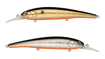Воблер Минноу Strike Pro Hooligan Shallow 120SP, цвет: A70-613-SBO Double Silver/Smoked, (EG-220SP#613-SBO/A70-SBO)