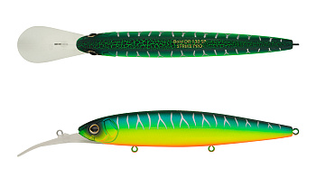 Воблер Минноу Strike Pro Bold Deep Diver 130SP, цвет: A223S-RP Pearl Mat Tiger, (EG-191L-SP#A223S-RP