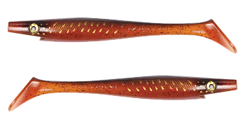 Силиконовая приманка Strike Pro Pig Shad Tournament, цвет: Red Motoroil Pike UV, (уп./2шт.), (SP-172