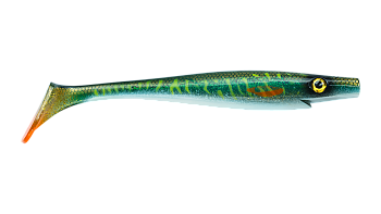 Силиконовая приманка Strike Pro Giant Pig Shad, цвет: Green Motoroil Pike UV, (SP-172B#MN3)
