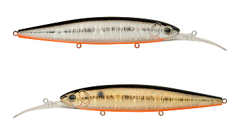 Воблер Минноу Strike Pro Bold Deep Diver 130SP, цвет: 613-SBO/A70-SBO Double Silver/Smoked, (EG-191L