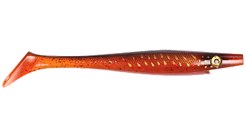 Силиконовая приманка Strike Pro Giant Pig Shad, цвет: Red Motoroil Pike UV, (SP-172B#143)
