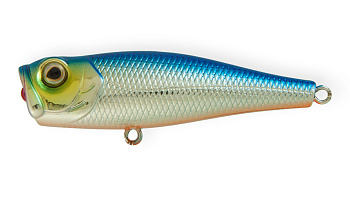 Воблер Поппер Strike Pro Bubble Pop 65, цвет: 626E Blue Silver OB, (EG-046#626E)
