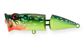 Воблер Поппер составной Strike Pro Pike Pop Joint 75, цвет: AC202F Hot Pike, (SH-002CJ#AC202F)