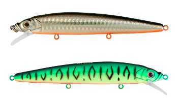 Воблер Минноу Strike Pro Alpha Minnow 115, цвет: GC01S/A70-713 Double Black Silver OB/Mat Tiger, (EG-033F#GC01S/A70-713S)