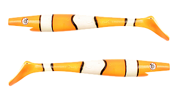 Силиконовая приманка Strike Pro Pig Shad Jr, цвет: Clownfish, (уп./2шт.), (SP-172C#C130)