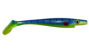Силиконовая приманка Strike Pro Pig Shad, цвет: Yellow-Blue, (SP-172A#YELLOW-BLUE)