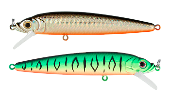 Воблер Минноу Strike Pro Alpha Minnow 95, 95 мм, 9 гр, Загл. 0,6м.-1,6м., Плавающий, цвет: GC01S/A70-713 Double Black Silver OB/Mat Tiger, (EG-034F#GC01S/A70-713)